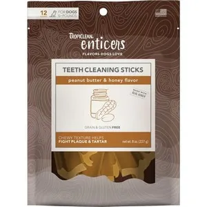 12ct Tropiclean Enticers PB & Honey Sticks - Hygiene